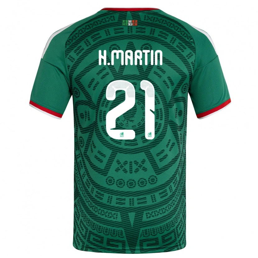 Danxenレディースメキシコエンリ・マルティン#21緑 白 赤ホームシャツ26-28ジャージーユニフォーム
