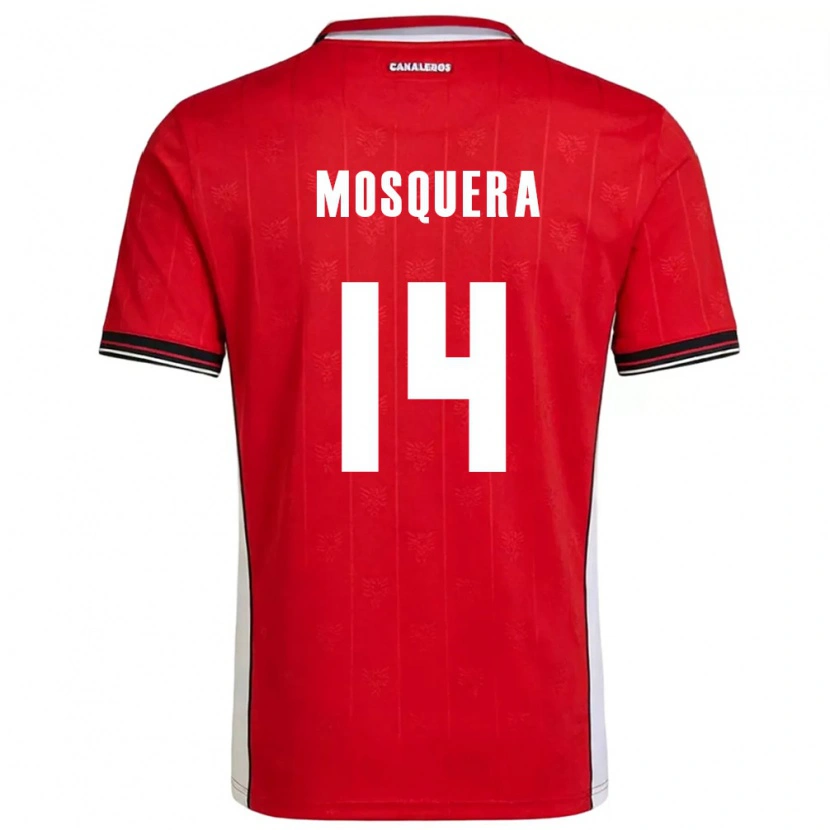 DanxenレディースパナマAaron Mosquera#14赤 茶 白ホームシャツ26-28ジャージーユニフォーム