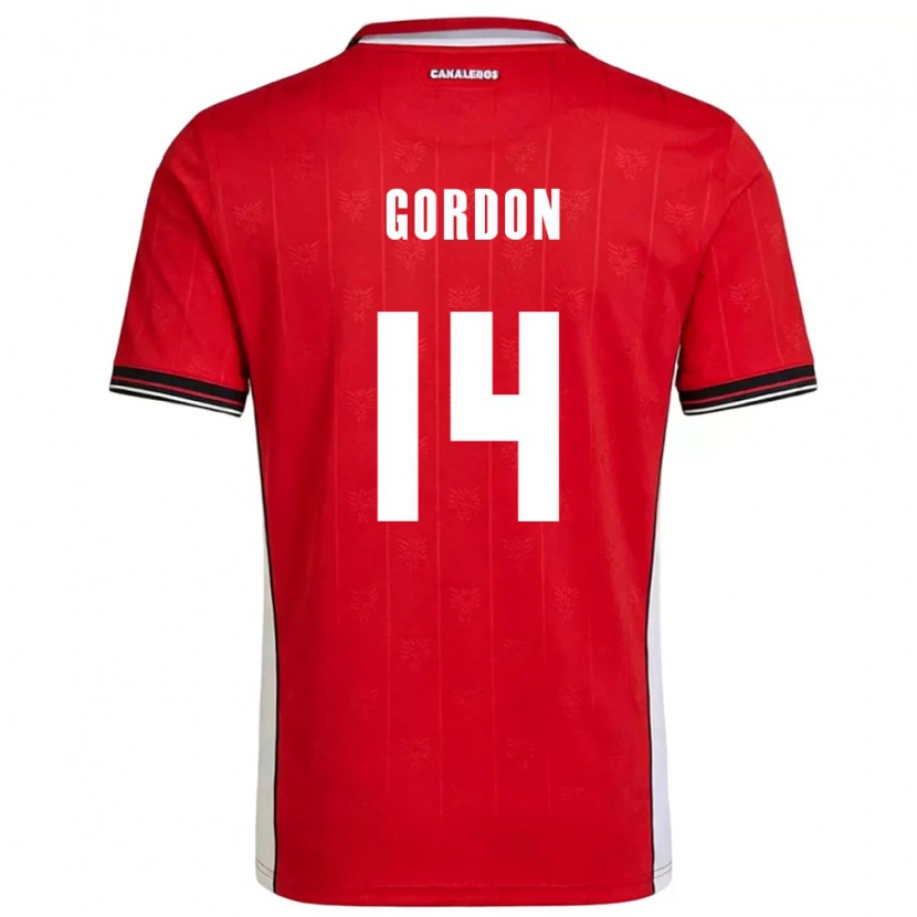DanxenレディースパナマYassir Gordon#14赤 茶 白ホームシャツ26-28ジャージーユニフォーム