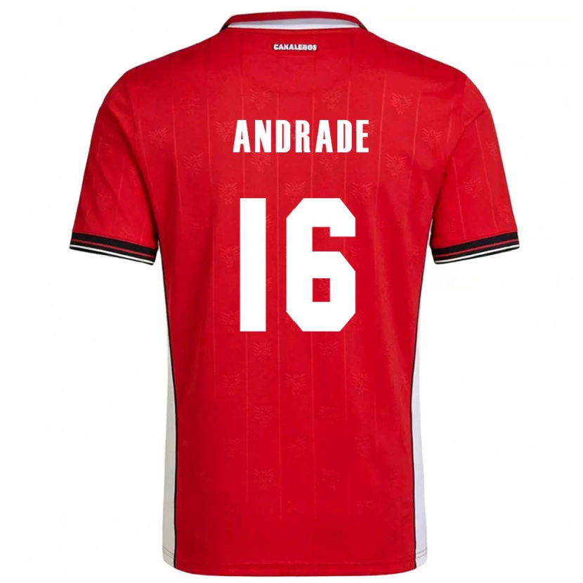 DanxenレディースパナマAndrés Andrade#16赤 茶 白ホームシャツ26-28ジャージーユニフォーム