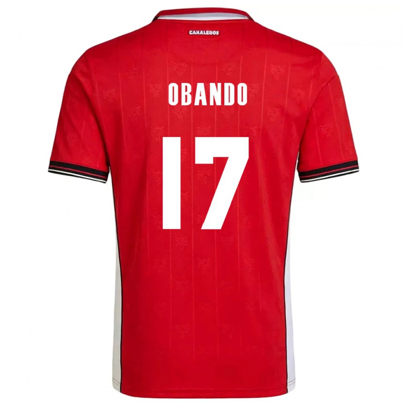 DanxenレディースパナマJafet Obando#17赤 茶 白ホームシャツ26-28ジャージーユニフォーム