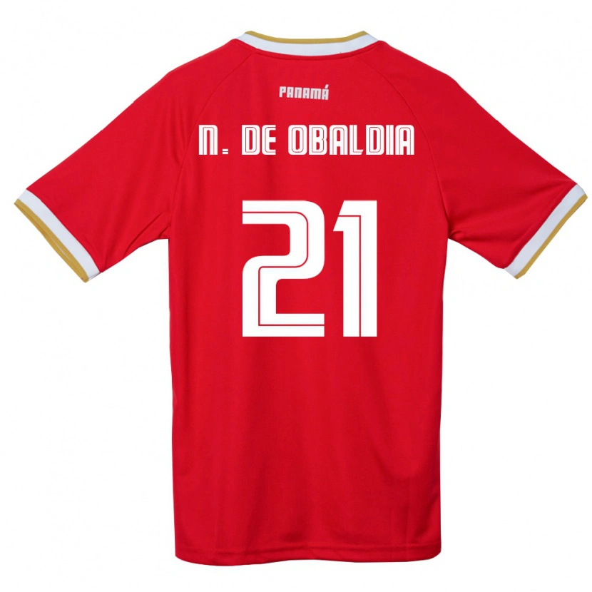 DanxenレディースパナマNicole De Obaldía#21赤 茶 白ホームシャツ26-28ジャージーユニフォーム