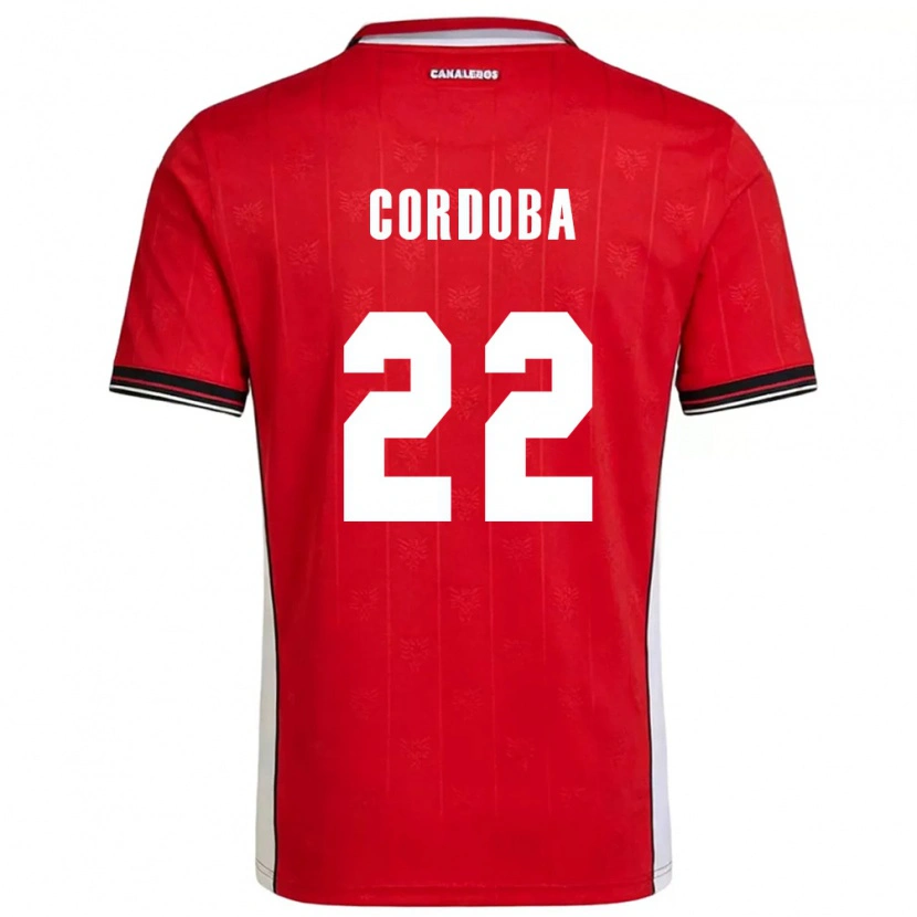 DanxenレディースパナマFarissa Córdoba#22赤 茶 白ホームシャツ26-28ジャージーユニフォーム