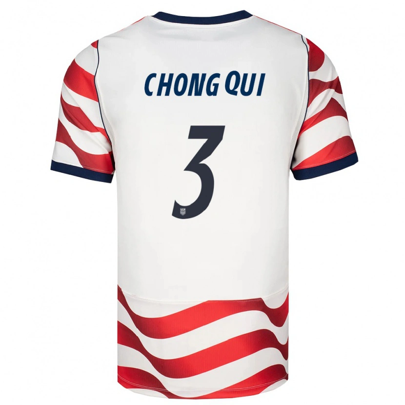 Danxenレディースアメリカ合衆国Dominik Chong Qui#3赤 白 黒ホームシャツ26-28ジャージーユニフォーム