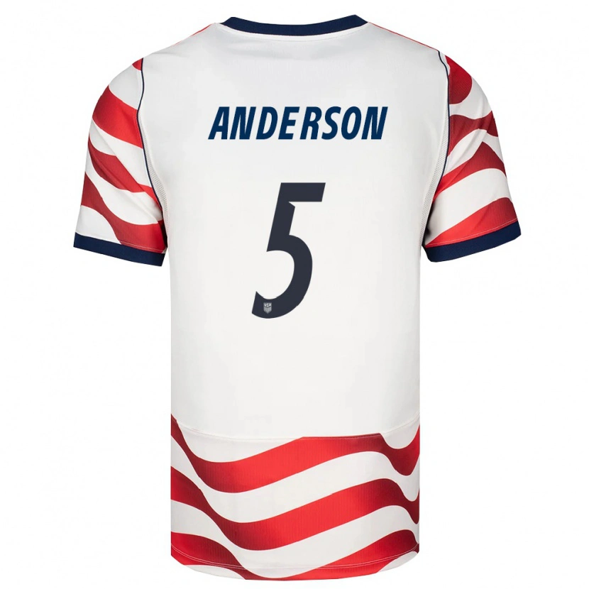 Danxenレディースアメリカ合衆国フレディ・アンダーソン#5赤 白 黒ホームシャツ26-28ジャージーユニフォーム