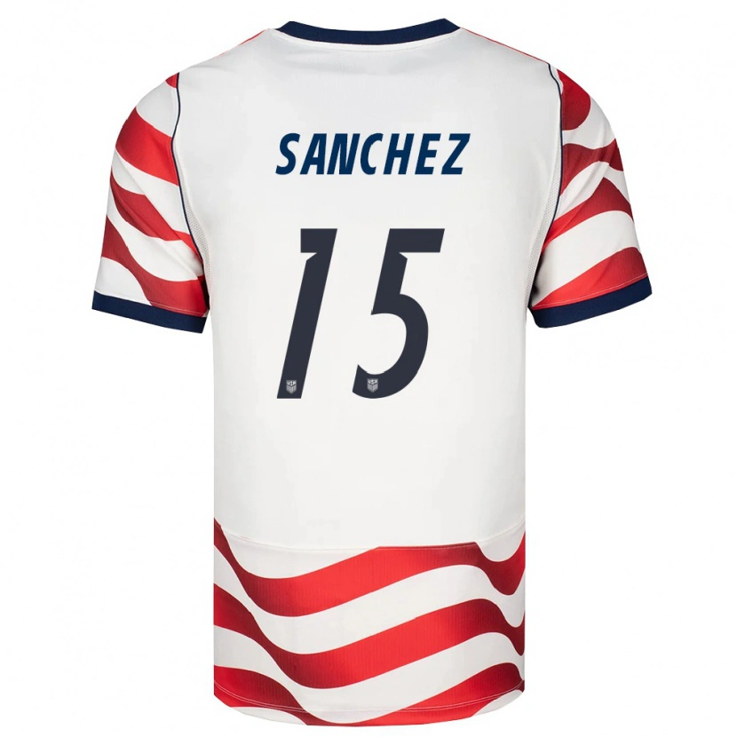 Danxenレディースアメリカ合衆国クーパー・サンチェス#15赤 白 黒ホームシャツ26-28ジャージーユニフォーム