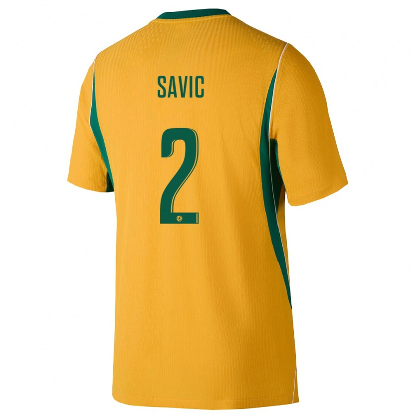 DanxenレディースオーストラリアMarcus Savic#2黄 緑ホームシャツ26-28ジャージーユニフォーム