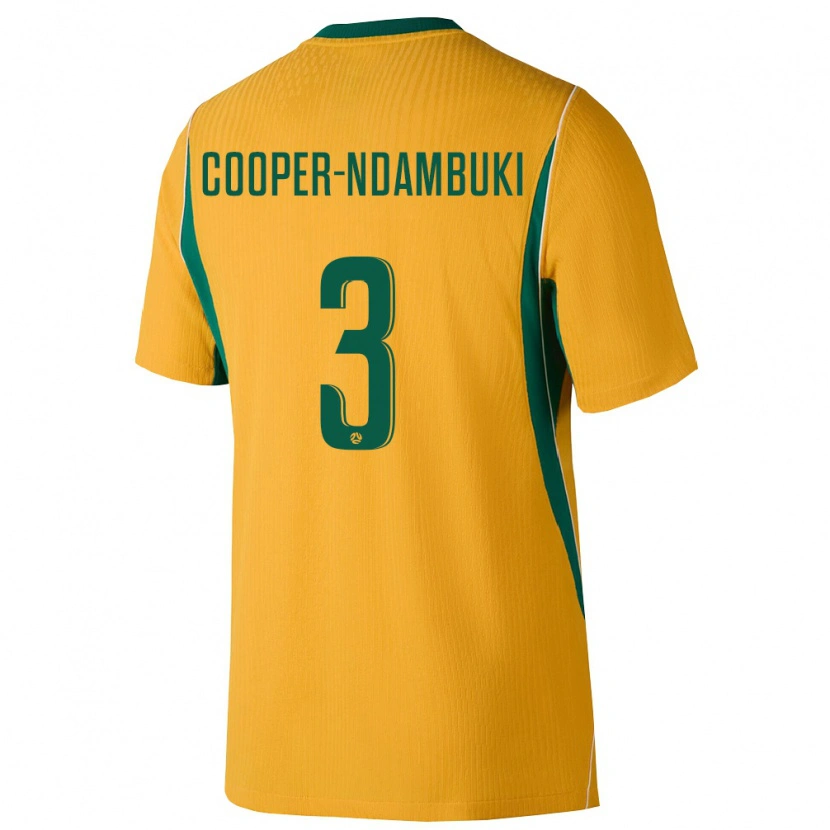 DanxenレディースオーストラリアDeklan Cooper-Ndambuki#3黄 緑ホームシャツ26-28ジャージーユニフォーム