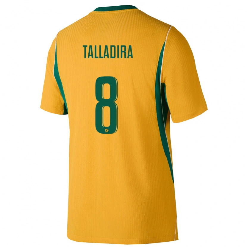DanxenレディースオーストラリアFabian Talladira#8黄 緑ホームシャツ26-28ジャージーユニフォーム