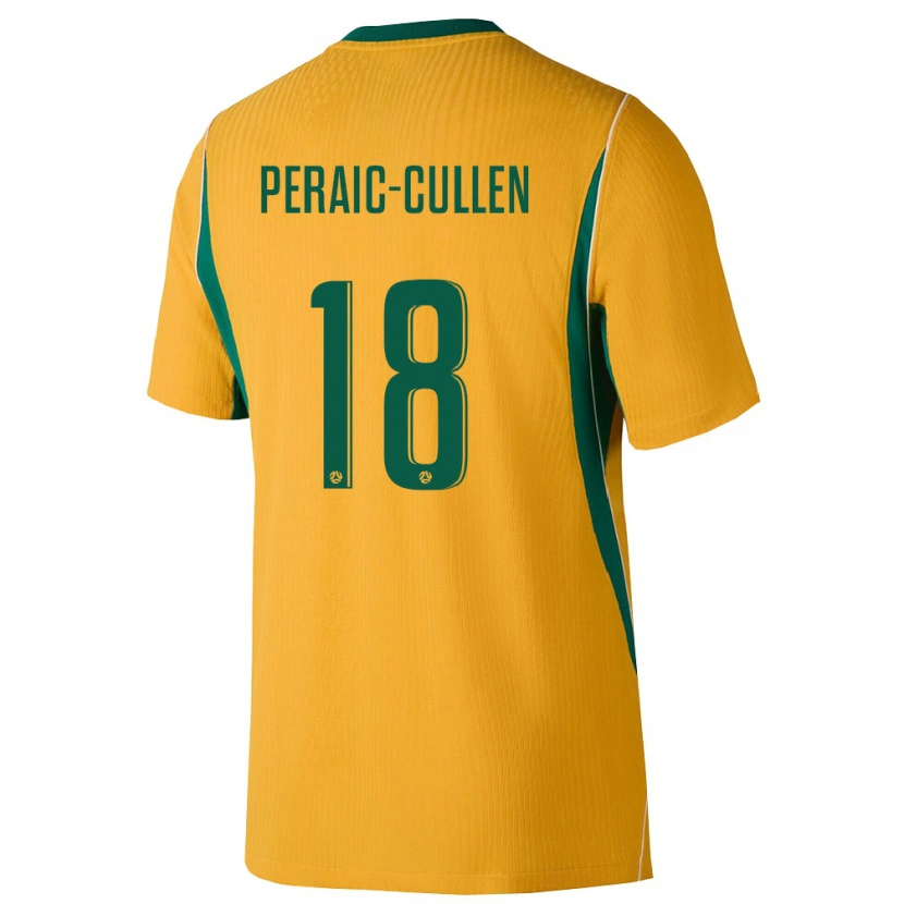 DanxenレディースオーストラリアDylan Peraić-Cullen#18黄 緑ホームシャツ26-28ジャージーユニフォーム