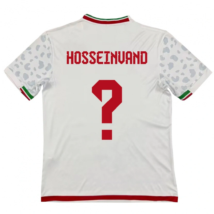 DanxenレディースイランAbolfazl Hosseinvand#0白 赤ホームシャツ26-28ジャージーユニフォーム