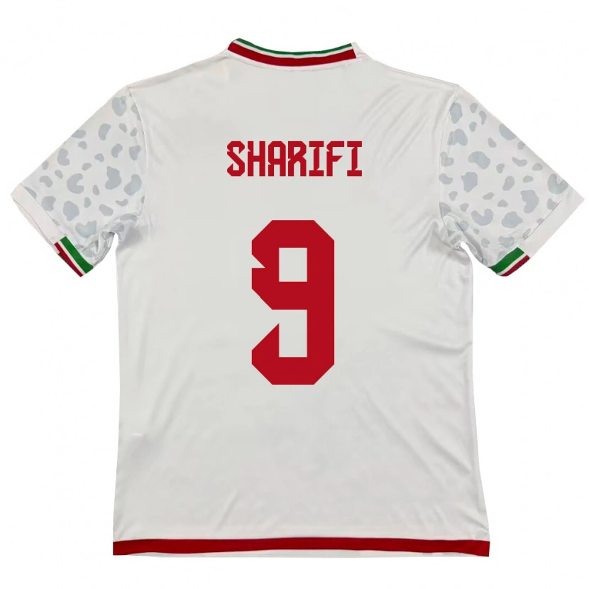 Danxenレディースイランアリレザ・シャリフィ#9白 赤ホームシャツ26-28ジャージーユニフォーム