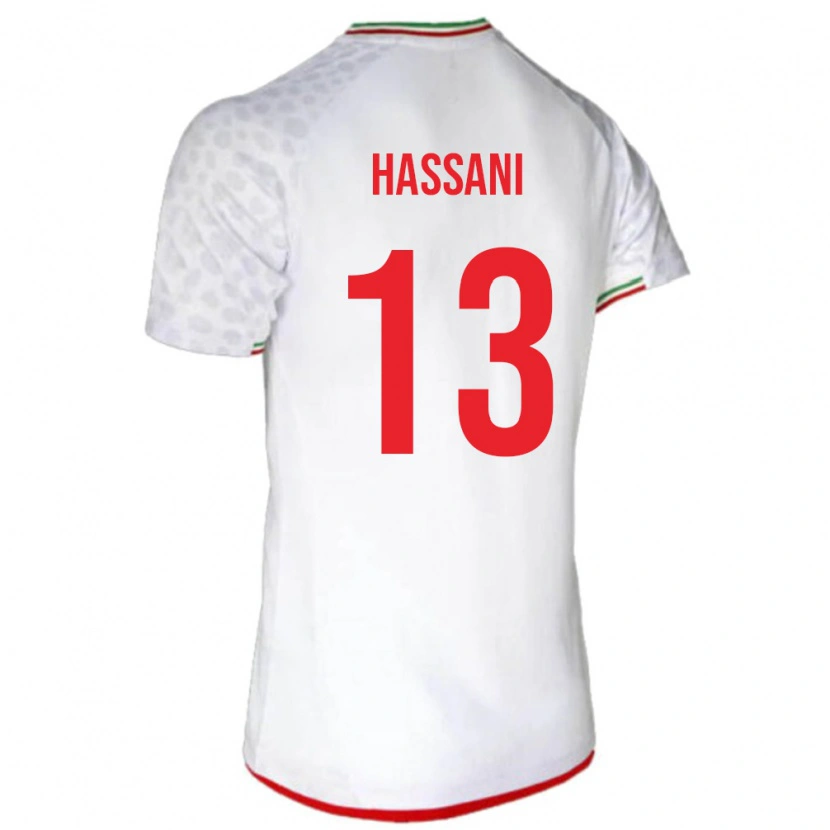 Danxenレディースイランアリ・ハッサーニ#13白 赤ホームシャツ26-28ジャージーユニフォーム