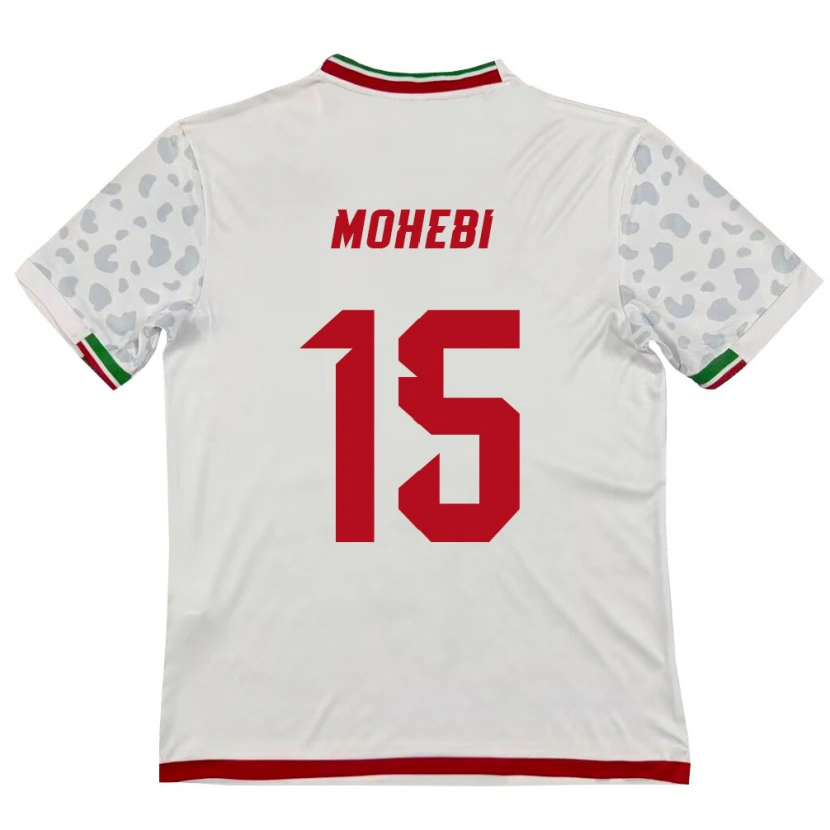 DanxenレディースイランMasoud Mohebi#15白 赤ホームシャツ26-28ジャージーユニフォーム