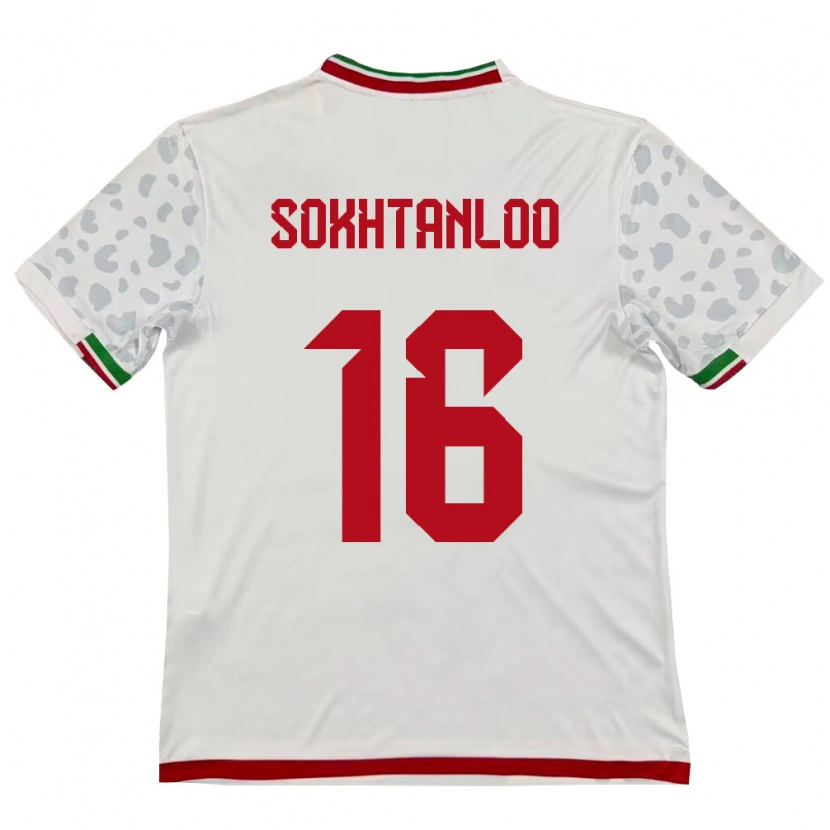 DanxenレディースイランAbolfazl Sokhtanloo#16白 赤ホームシャツ26-28ジャージーユニフォーム