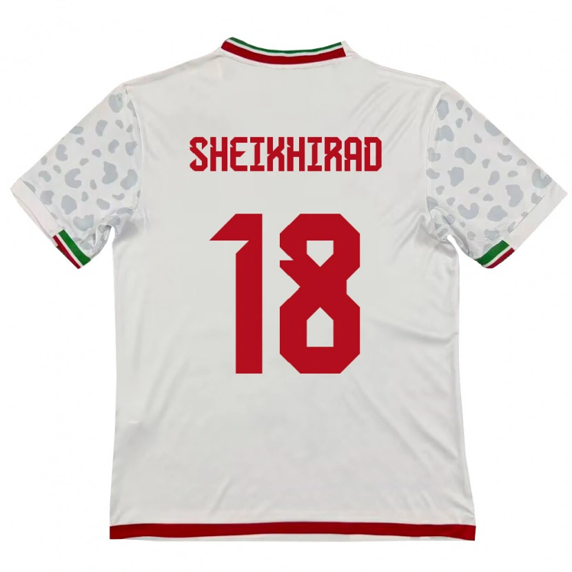 DanxenレディースイランAmirreza Sheikhirad#18白 赤ホームシャツ26-28ジャージーユニフォーム