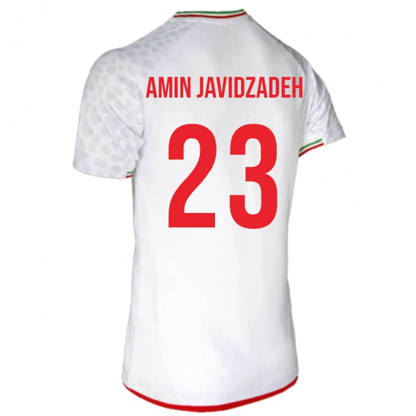 DanxenレディースイランMohammad Amin Javidzadeh#23白 赤ホームシャツ26-28ジャージーユニフォーム