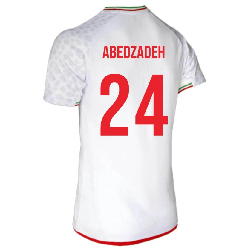 Danxenレディースイランアミル・アベドザデ#24白 赤ホームシャツ26-28ジャージーユニフォーム
