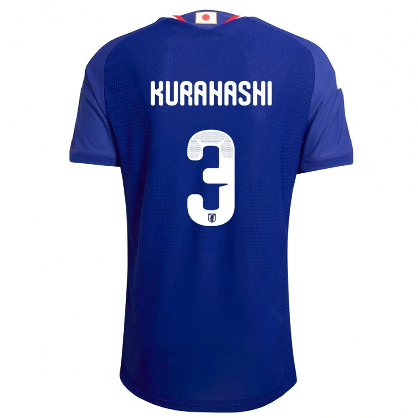 Danxenレディース日本Koki Kurahashi#3青 白 赤ホームシャツ26-28ジャージーユニフォーム