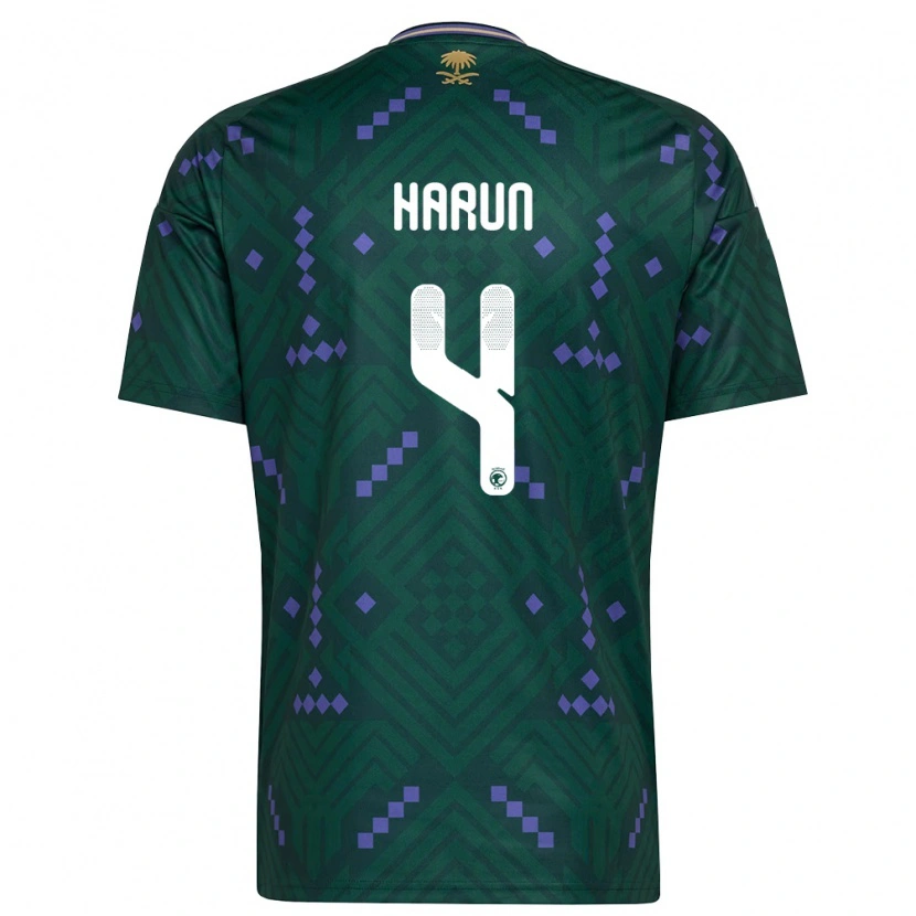 Danxenレディースサウジアラビアサウード・ビン・ムハンマド・ビン・ヤヒヤ・ハルン#4緑 紫 白ホームシャツ26-28ジャージーユニフォーム