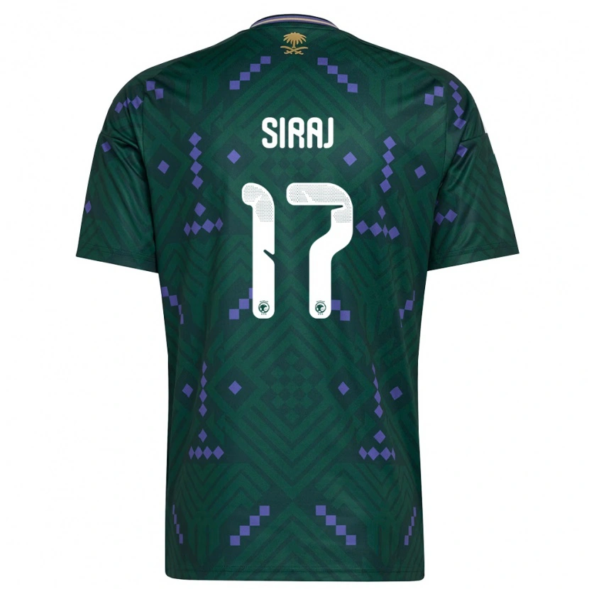 DanxenレディースサウジアラビアTameem Siraj#17緑 紫 白ホームシャツ26-28ジャージーユニフォーム