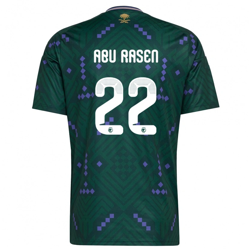 DanxenレディースサウジアラビアAhmad Abu Rasen#22緑 紫 白ホームシャツ26-28ジャージーユニフォーム
