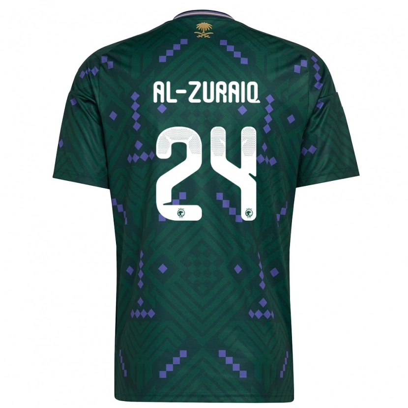 DanxenレディースサウジアラビアSaeed Ibrahim Al-Zuraiq#24緑 紫 白ホームシャツ26-28ジャージーユニフォーム