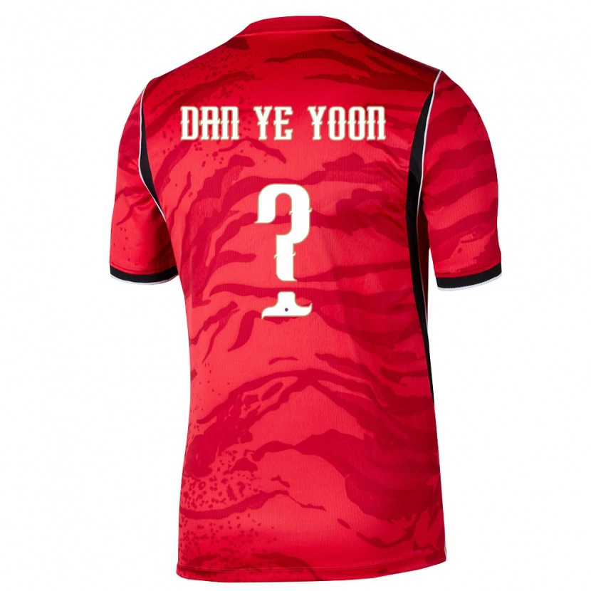 Danxenレディース韓国Ye-Dam Yoon#0赤 白 黒ホームシャツ26-28ジャージーユニフォーム