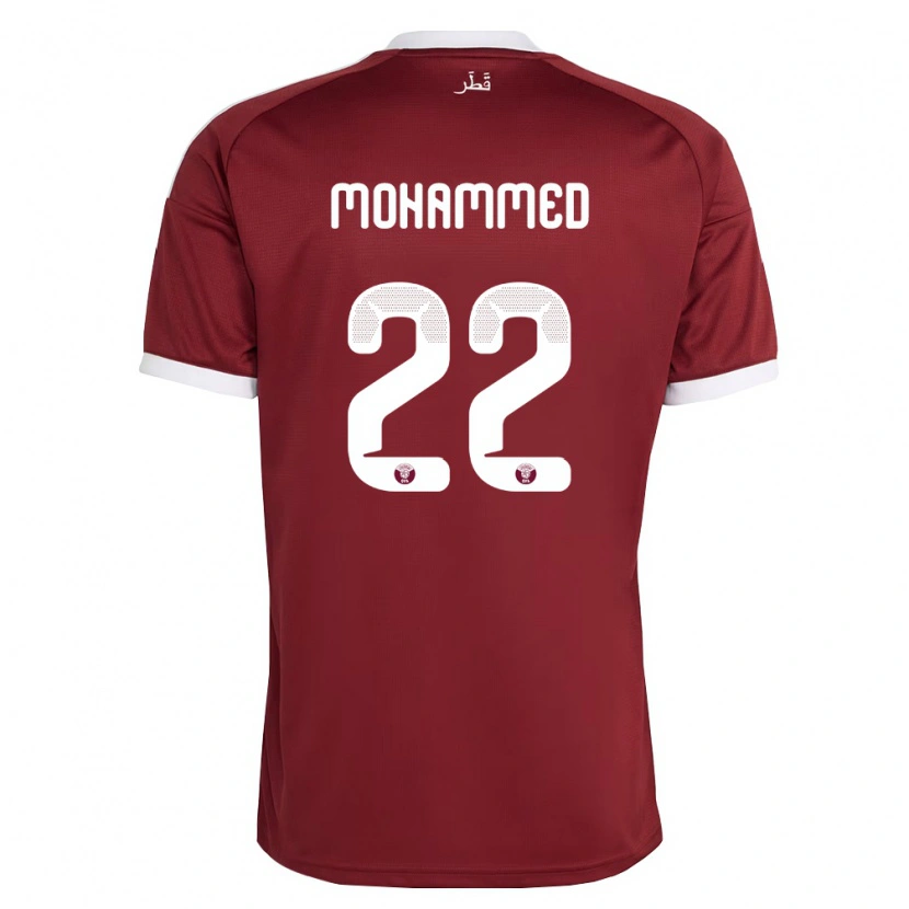 DanxenレディースカタールAli Mohammed#22赤 バーガンディ 白ホームシャツ26-28ジャージーユニフォーム