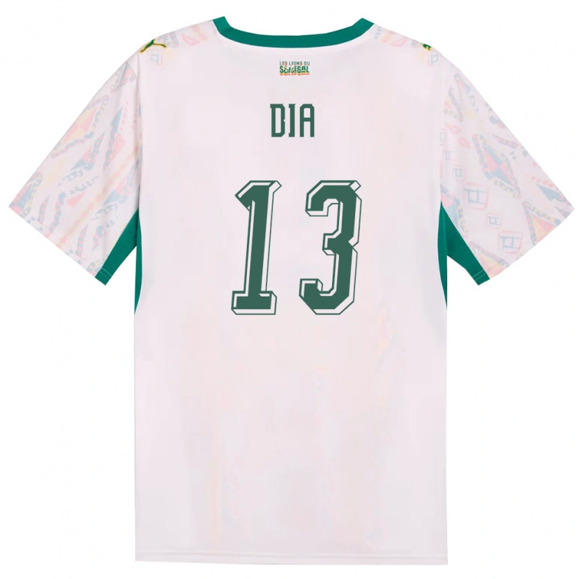 DanxenレディースセネガルAbdourahmane Dia#13白 緑 黄ホームシャツ26-28ジャージーユニフォーム