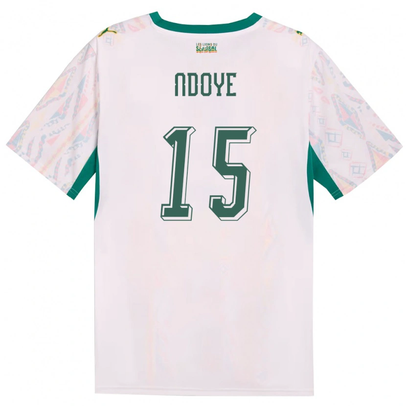 DanxenレディースセネガルAbdoulaye Ndoye#15白 緑 黄ホームシャツ26-28ジャージーユニフォーム
