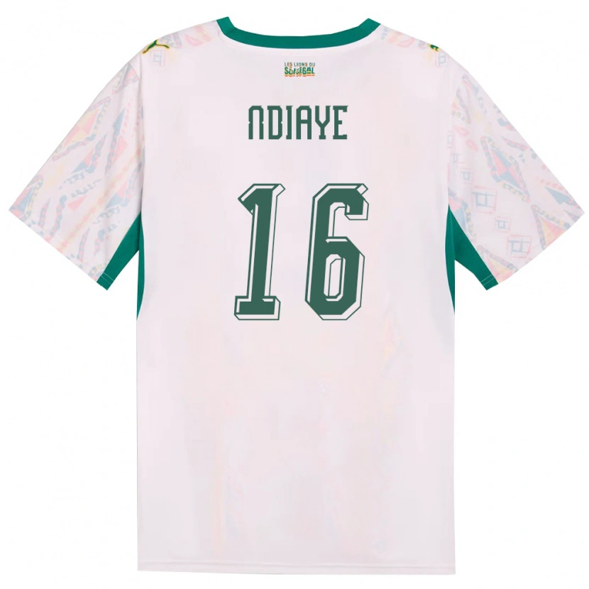 DanxenレディースセネガルMamour Ndiaye#16白 緑 黄ホームシャツ26-28ジャージーユニフォーム