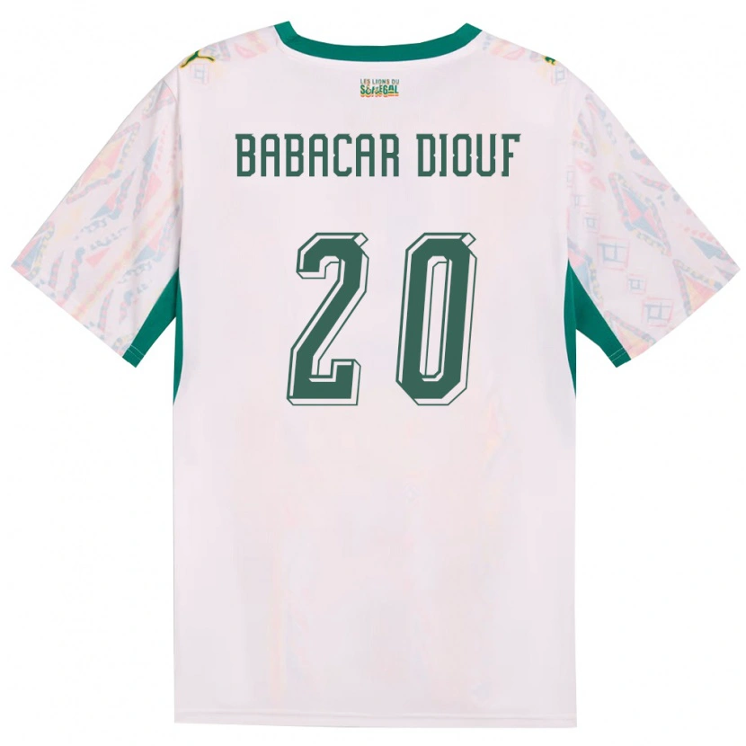 DanxenレディースセネガルKhalifa Babacar Diouf#20白 緑 黄ホームシャツ26-28ジャージーユニフォーム