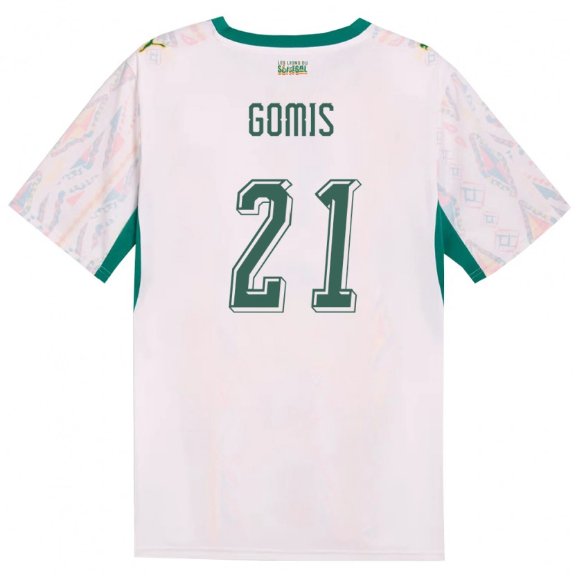 DanxenレディースセネガルNorbert Gomis#21白 緑 黄ホームシャツ26-28ジャージーユニフォーム