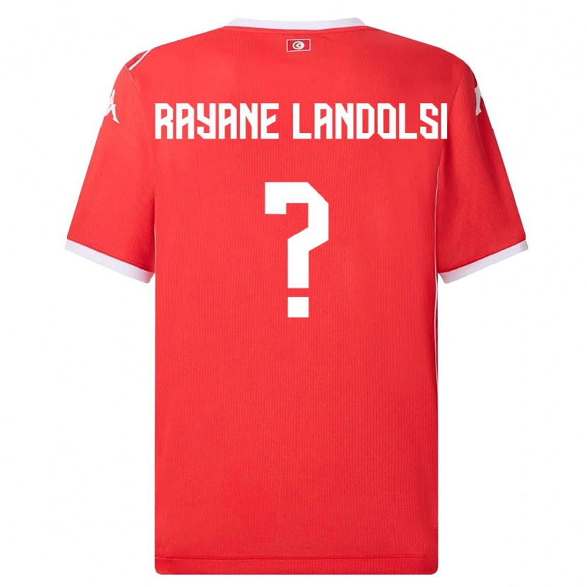 DanxenレディースチュニジアMohamed Rayane Landolsi#0赤 白ホームシャツ26-28ジャージーユニフォーム