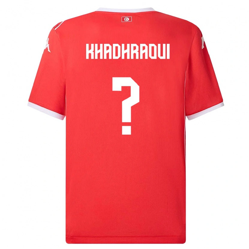 DanxenレディースチュニジアSlim Khadhraoui#0赤 白ホームシャツ26-28ジャージーユニフォーム