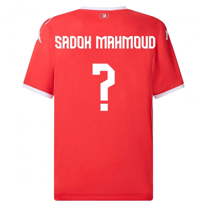 DanxenレディースチュニジアMohamed Sadok Mahmoud#0赤 白ホームシャツ26-28ジャージーユニフォーム