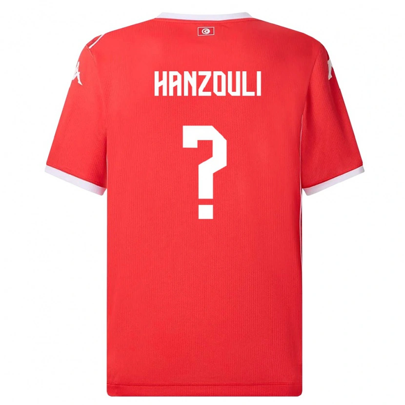 DanxenレディースチュニジアOussema Hanzouli#0赤 白ホームシャツ26-28ジャージーユニフォーム