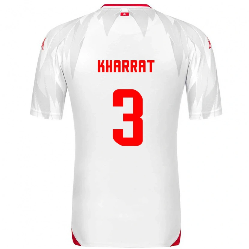 DanxenレディースチュニジアYoussef Kharrat#3白 赤ホームシャツ26-28ジャージーユニフォーム