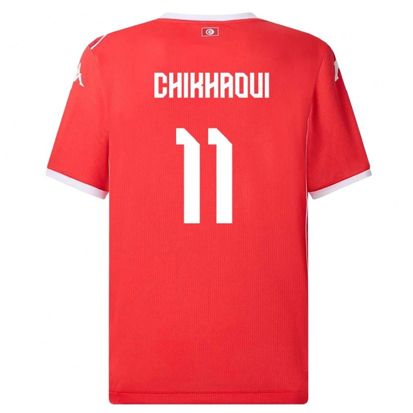 DanxenレディースチュニジアMahdi Chikhaoui#11赤 白ホームシャツ26-28ジャージーユニフォーム