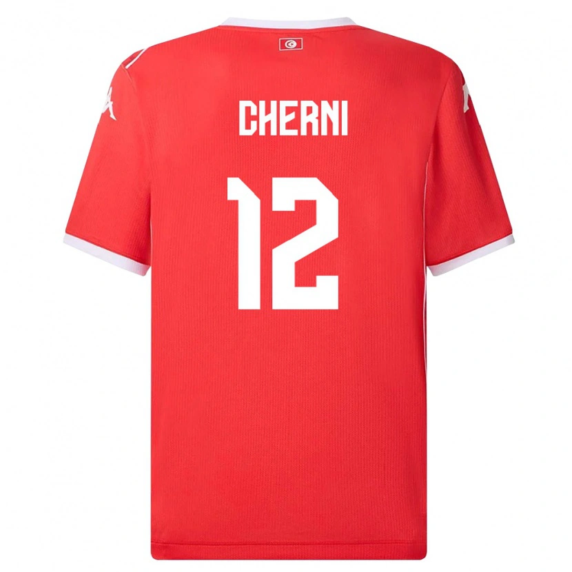 DanxenレディースチュニジアAmin Cherni#12赤 白ホームシャツ26-28ジャージーユニフォーム