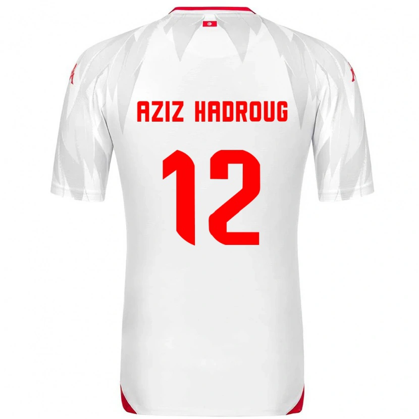 DanxenレディースチュニジアMohamed Aziz Hadroug#12白 赤ホームシャツ26-28ジャージーユニフォーム