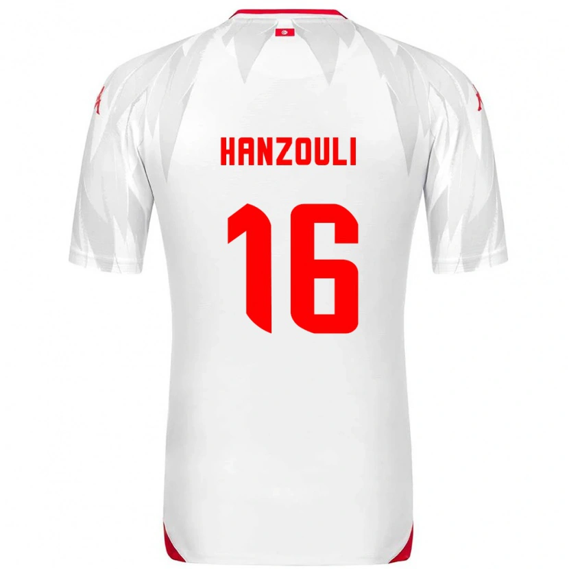 DanxenレディースチュニジアMoatez Hanzouli#16白 赤ホームシャツ26-28ジャージーユニフォーム