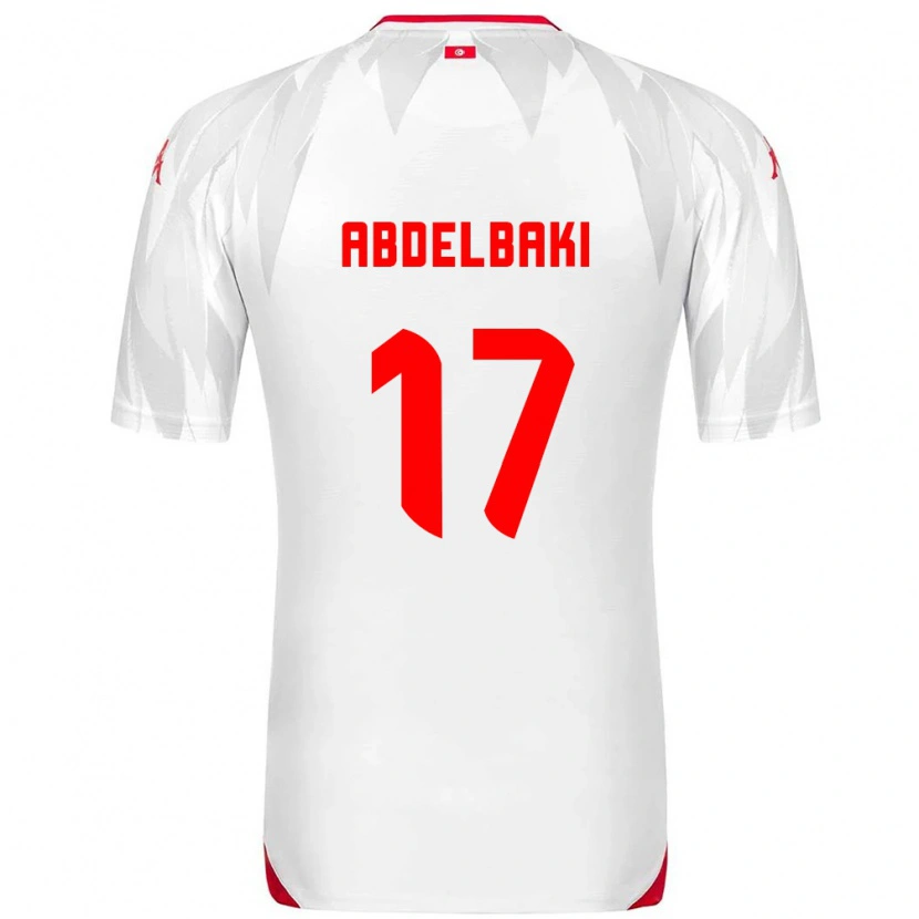 DanxenレディースチュニジアAziz Abdelbaki#17白 赤ホームシャツ26-28ジャージーユニフォーム