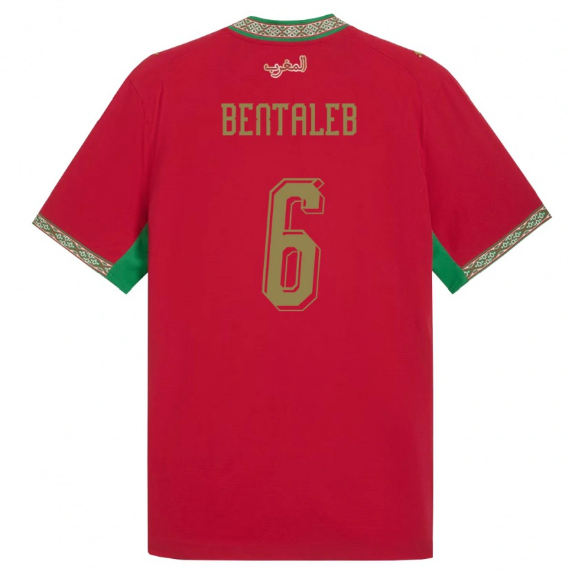 DanxenレディースモロッコMarouane Bentaleb#6赤 緑 白ホームシャツ26-28ジャージーユニフォーム