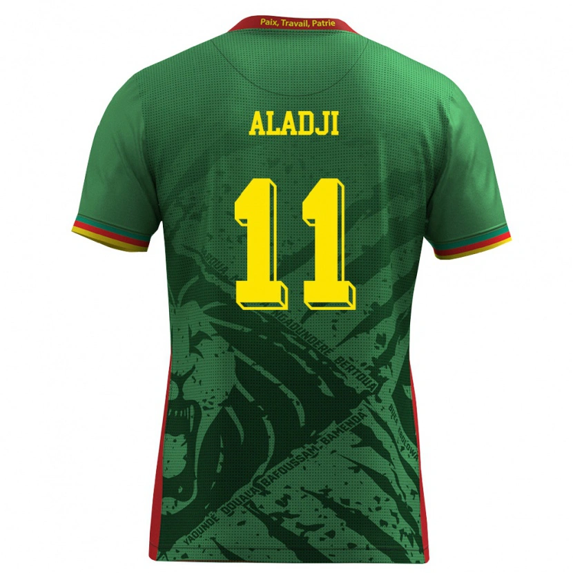 DanxenレディースカメルーンAbakar Aladji#11緑 黄 赤ホームシャツ26-28ジャージーユニフォーム