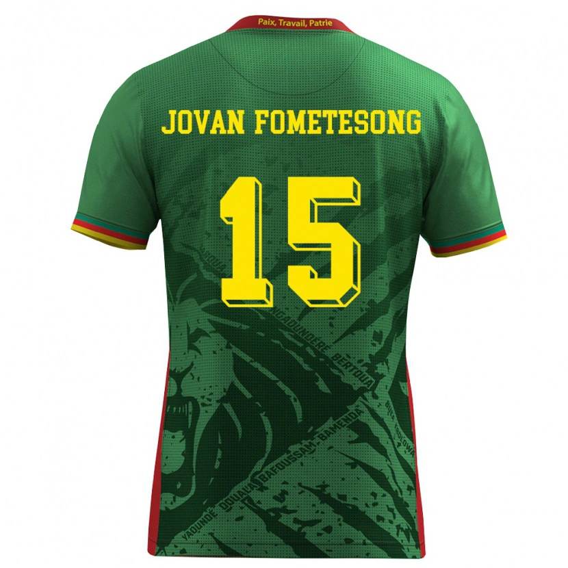 DanxenレディースカメルーンRalph Jovan Fometesong#15緑 黄 赤ホームシャツ26-28ジャージーユニフォーム