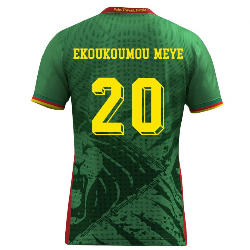DanxenレディースカメルーンIvan Donald Ekoukoumou Meye#20緑 黄 赤ホームシャツ26-28ジャージーユニフォーム