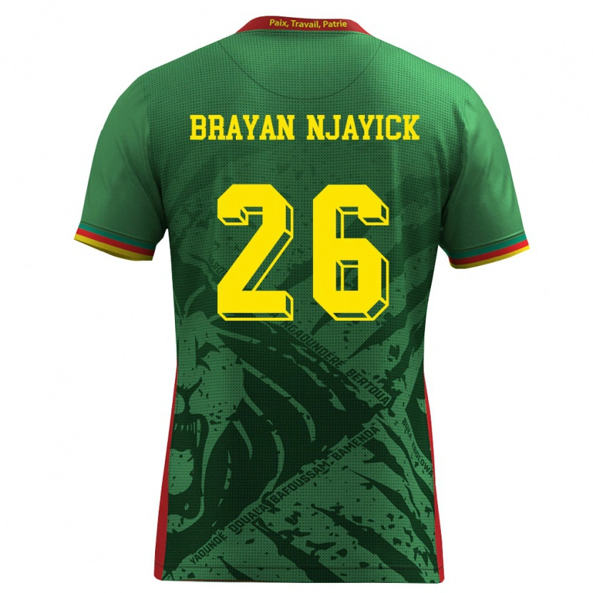 DanxenレディースカメルーンFils Brayan Njayick#26緑 黄 赤ホームシャツ26-28ジャージーユニフォーム