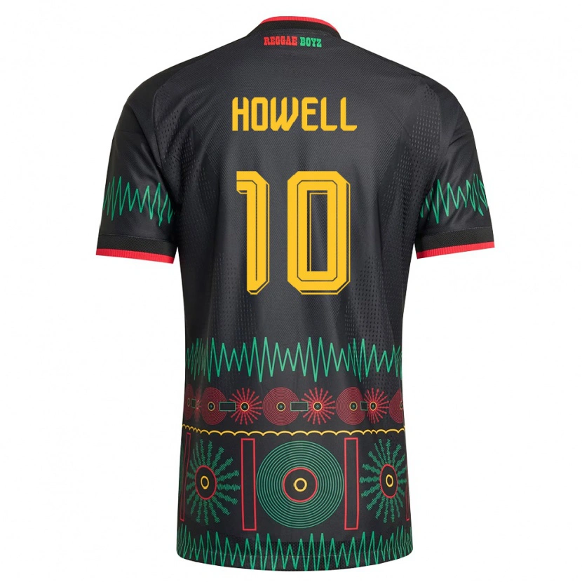 DanxenレディースジャマイカJabarie Howell#10黒 赤 黄アウェイシャツ26-28ジャージーユニフォーム